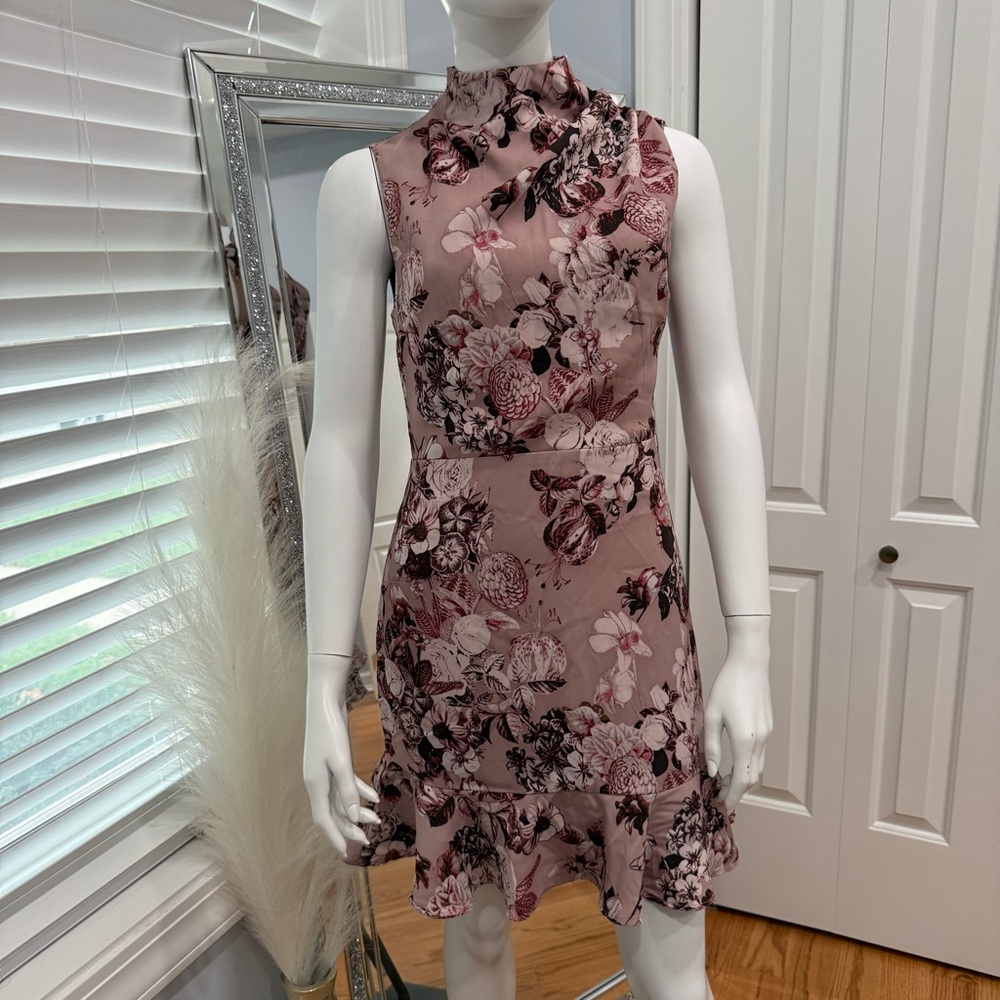 Express Floral Mauve Mini Dress